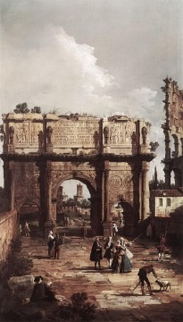 Venecia clásica Painting - Roma el arco de Constantino 1742 Canaletto Venecia